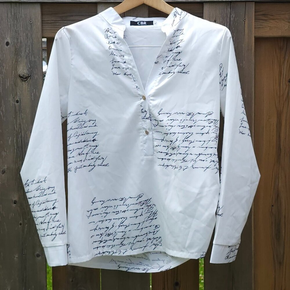 CBR Poetry Top Blouse Women's Size Medium TTPD Vibes Long Sleeve